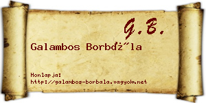 Galambos Borbála névjegykártya