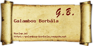 Galambos Borbála névjegykártya