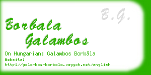 borbala galambos business card