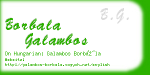 borbala galambos business card